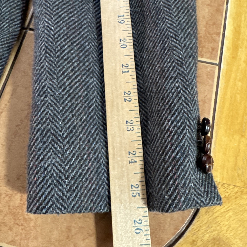 VTG Haggar Mens Gray Donegal Herringbone Tweed Wool Sport Coat Blazer Jacket 42L - Picture 10 of 12